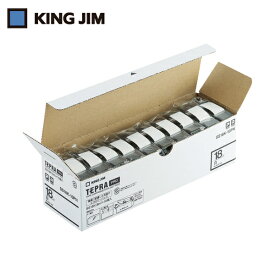 キングジム ラベルプリンタ用テープカートリッジ 「テプラ」PROテープエコパック(10個入り)白 (1Pk) 品番：SS18K-10PN