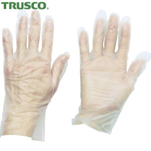 トラスコ TRUSCO ポリエチレン 使い捨て手袋 ウェーブカットタイプS (100枚入) (1箱) 品番:TGCPE025S