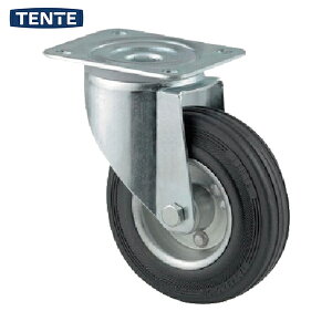 テンテキャスター プレート式キャスター ALPHA (ゴム車) φ100 自在式 (1個) 品番:3470DVR100P62