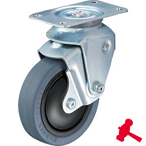 ハンマーキャスター クッションキャスター旋回式ゴム車輪100mm 線径2.6mm (1個) 品番:940BBE-FR100-26