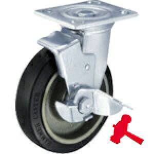 ハンマーキャスター 重荷重用旋回式ゴム車輪(イモノホイール・ラジアルボールベアリング)200mm SP付 (1個) 品番:519BPS-CR200