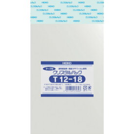 HEIKO OPP袋 テープ付き クリスタルパック T12-18 100枚入り (1袋) 品番：6740820 T12-18