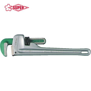 SUPERTOOL スーパーツール アルミ製ストレートパイプレンチ(被覆管専用)本体全長:210 (1丁) 品番:AP250N