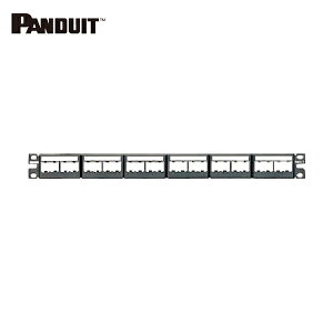 パンドウイット PANDUIT モジュラーパッチパネル枠 4ポートフェースプレートタイプ(パッチパネルラベル付き) 24ポート 1U CPPL24WBLY (1個) 品番:CPPL24WBLY