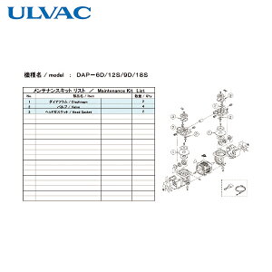 アルバック ULVAC 真空ポンプ用メンテナンスキッド DAP-6D/12S/9D/18S用 (1式) 品番:DAP-6D/12S MAINTENANCEKIT