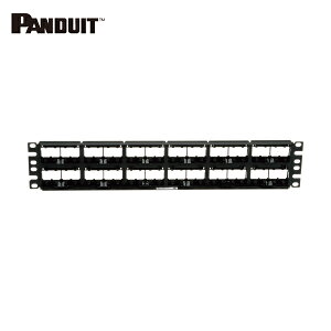パンドウイット PANDUIT モジュラーパッチパネル枠 4ポートフェースプレートタイプ 48ポート 2U CPPL48WBLY (1個) 品番:CPPL48WBLY