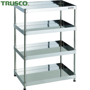 トラスコ TRUSCO ステンレス製ワゴン クリーンフェニックスワゴン SUS430 ラック型 W750×D500×H1092 4段 (1台) 品番:CPE4-R1274