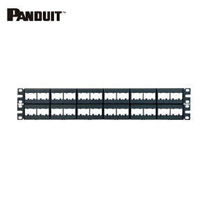 パンドウイット PANDUIT モジュラーパッチパネル枠 4ポートフェースプレートタイプ 48ポート 2U CPP48WBLY (1個) 品番:CPP48WBLY