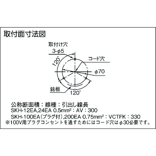 新品登場 パトライト SKH-EA型 小型回転灯 Φ100 (1台) 品番：SKH-100EA