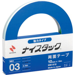 ニチバン 両面テープ ナイスタック強力タイプ NW−K10 10mmX18m (1巻) 品番:NW-K10