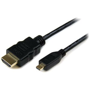 StarTech HDADMM1M �f�B�X�v���C�ϊ��P�[�u��/Micro HDMI - HDMI 1.4/1m/4K30Hz/�u���b�N/�r�f�I�R���o�[�^�[ (1��)