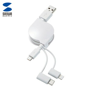 �T�����T�v���C KB-IPLTM08KW ���C�g�j���O�EType-C�EmicroB����� 3in1 USB�P�[�u�� 0.8m (1�{)