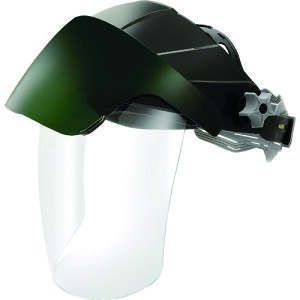 OTOS かぶり型防災面 クリア、グリーン#5 赤外線保護 ジョグダイヤル調節機 (1個) 品番:F-72C-I-5