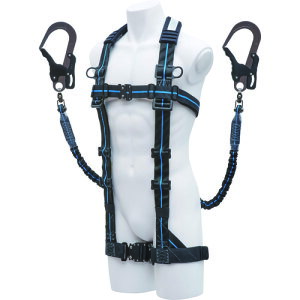 基陽 KH フルハーネス じゃばらストレッチ I型+2丁掛けランヤード セット (1本) 品番:IPGBLJPWB2