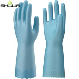 ショーワ 塩化ビニール手袋 ナイスハンドするっとタッチ ブルー Mサイズ (1双) 品番:NHST-MB