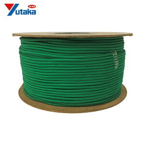 ユタカメイク タイトゴムロープドラム巻 4.5mm×200m グリーン (1巻) 品番:PRT-16