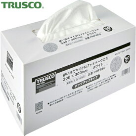 TRUSCO トラスコ 使い捨てマイクロファイバーウエス 300×300mm ホワイト （1箱） 品番：PMFW50