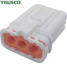 TRUSCO(トラスコ) 防水コネクタ ソケットハウジング 3芯 中継・基板用(10個入) 被覆外径φ2.7〜3.2 白 (1Pk) 品番：P-CE01A6-03N0-03