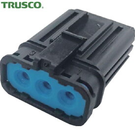 TRUSCO(トラスコ) 防水コネクタ ソケットハウジング 3芯 中継・基板用(10個入) 被覆外径φ2.7〜3.2 黒 (1Pk) 品番：P-CE01A6-03B0-03