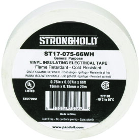 ストロングホールド StrongHoldビニールテープ 一般用途用 白 幅19.1mm 長さ20m ST17-075-66WH (1袋) 品番：ST17-075-66WH