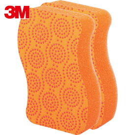 3M スコッチ・ブライト スクラブドット清潔スポンジ2個パック（オレンジ)(1組) 品番：SDS-02KE2PM
