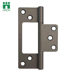 ARCH アーチ 鉄厚口フラッシュ丁番リング入 100mmカシメ シルバー塗装 (1枚) 品番:TNFH04-100S