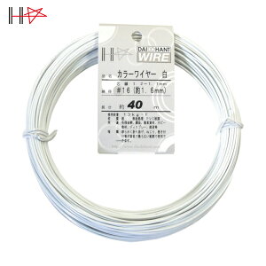 ダイドーハント カラーワイヤー 白 #16(1.6mm)x40m (1巻) 品番:10155837