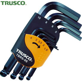 TRUSCO(トラスコ) ボールポイント六角棒レンチセット ショートタイプ 9本組 (1S) 品番：TBRS-9S