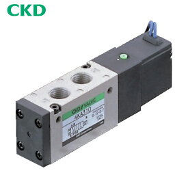 CKD 4Kシリーズパイロット式5ポート弁セレックスバルブ 0.65C[dm[[の3乗]]/(S・bar)]/音速コンダクタンス (1台) 品番：4KA110-M5-AC200V