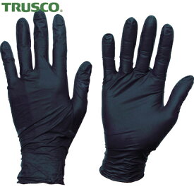 TRUSCO(トラスコ) 使い捨てニトリル手袋TGスタンダード 0.08粉無黒L 100枚(1箱) 品番:TGNN08BKL