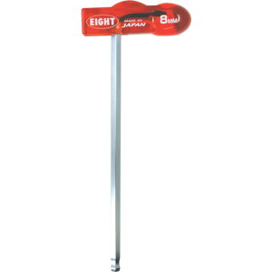エイト EIGHT T形 六角棒スパナ テーパーヘッド・エキストラロング 分離可能樹脂ハンドル 対辺寸法8mm (1本) 品番:WHH-8TL
