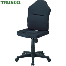TRUSCO(トラスコ) オフィスチェア ダブルクッション 長時間椅子(肘掛無し) ブラック (1脚) 品番：TWCC-BK