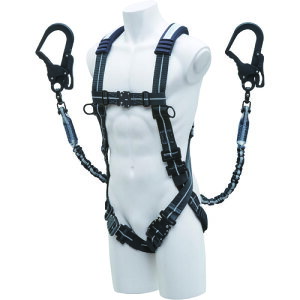 基陽 KH フルハーネス じゃばらストレッチ XV型+2丁掛けランヤード セット (1本) 品番:XVGSLTPWS2
