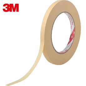 3M(スリーエム) 耐熱性クレープマスキングテープ 214ー3MNE 9mmX50m (1巻) 品番：214-3MNE 9X50