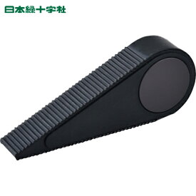 緑十字 差し込み式ドアストッパー 黒 ドアストッパー120-20 H45×W20×D120mm マグネット付 (1個) 品番：342010