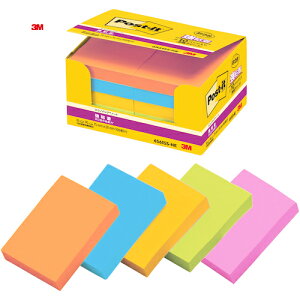 3M スリーエム ポスト・イット 強粘着 75X50mm 90枚X10パッド 5色混色 (1箱) 品番:6561SS-NE