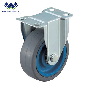 ワコーパレット エアーキャスター(固定車) 100mm ゴム車 (1個) 品番:ALR-100-NR