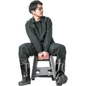 マック Makku 雨具 合羽 カッパ レインスーツ きどらないレインウェアセットアップ オフブラック LL (1着) 品番:AS-4700-OB-LL