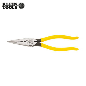 KLEIN 強力型ロングノーズプライヤー サイドカット 220mm 皮むき穴付 (1丁) 品番:D203-8N