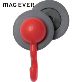 マグエバー 挟んで使うマグネット マグサンド jフック レッド 強力マグネットフック ネオジム磁石 (1個) 品番：1-0269SAND-JR