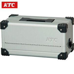 KTC 京都機械工具 スチール製工具箱 両開きメタルケース(シルバー) 間口440×奥行233×高さ230mm (1個) 品番:EK-10A