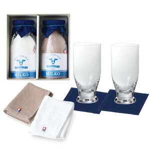 敬老の日 プレゼント ペアグラス ギフト 今治タオル セット milko タンブラー 2個 ハンドタオル ギフトセット