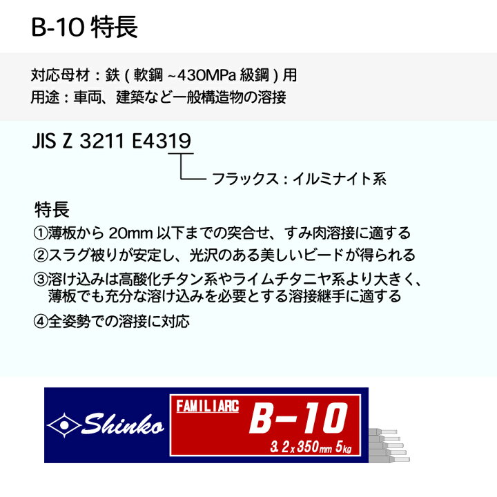 楽天市場】神戸製鋼 ( KOBELCO ) アーク溶接棒 B-10 ( B10 ) φ 2.6mm 