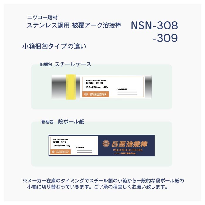 楽天市場】ニッコー熔材 ( NICHIA ) アーク溶接棒 NSN-308 ( NSN308
