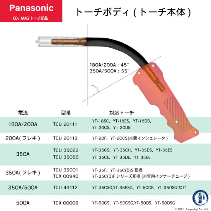 楽天市場】Panasonic ( パナソニック ) トーチボディ TCU35056 CO2 MAG 