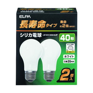 ELPA �V���J�d�� ������ E26 40W�` 2�� LW100V38W-W-2P