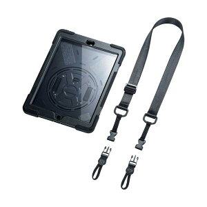 SANWA iPad 10.2�C���` �O�ʕی�t�B���^�[�t�ϏՌ��P�[�X PDA-IPAD1620BK