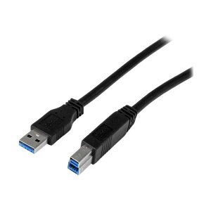 StarTech USB 3.0�P�[�u��/1m/Type�]A - Type�]B/5Gbps/�I�X-�I�X/IF�F��/�u���b�N/�^�C�vB USB3CAB1M