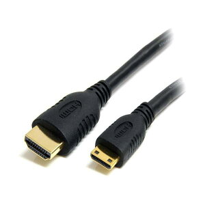 StarTech �f�B�X�v���C�ϊ��P�[�u��/Mini HDMI - HDMI 1.4/50cm/4K30Hz/�u���b�N/�r�f�I�R���o�[�^�[ HDACMM50CM