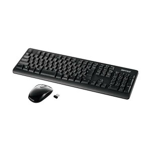 BUFFALO ����2.4GHz �t���L�[�{�[�h �É��}�E�X�Z�b�g �u���b�N BSKBW120SBK